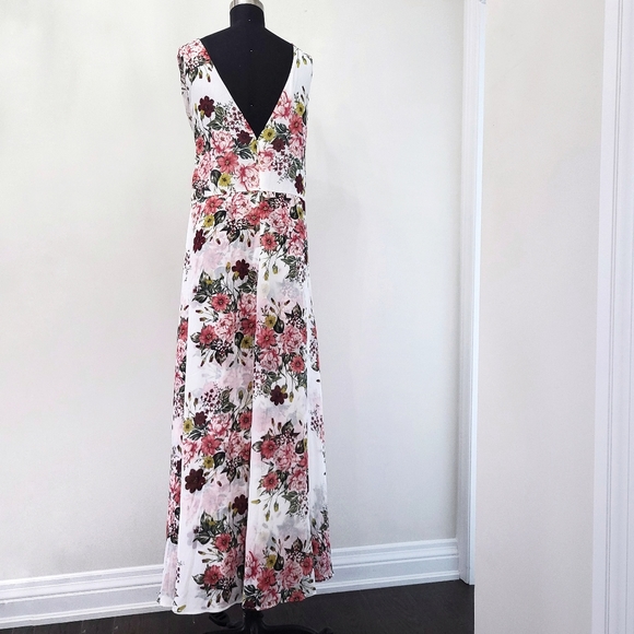 Torrid WHITE Romantic Floral Chiffon High Low Hem Dress - Picture 11 of 13